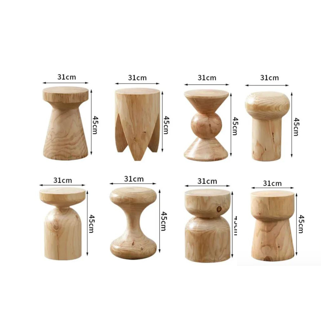 Handcrafted Solid Wood Stool