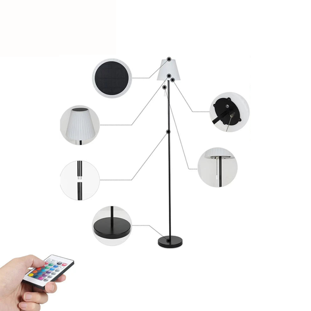 Eco-Friendly Solar-Powered Adjustable Floor Lamp for Versatile Home Lighting