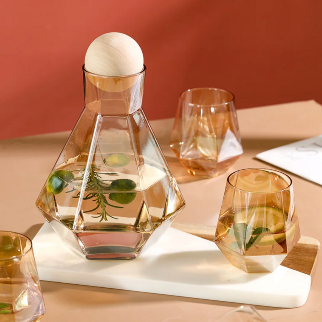 Diamond-Cut Drinkware 5-Piece Set