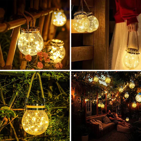 Solar Glass Globe Lantern – Elegant Solar-Powered Garden Light