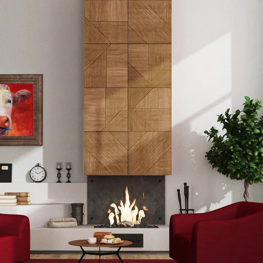 3D Wood Wall Panels – 4-Piece Set for a Striking Textured Accent Wall