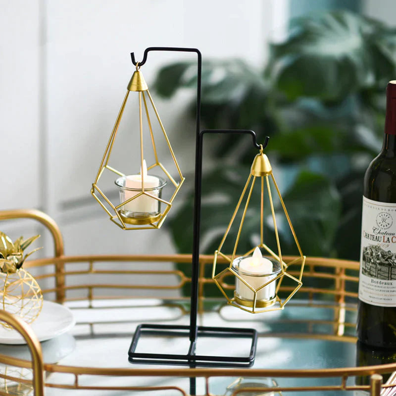 Elegant Hanging Diamond Crystal Candle Holder