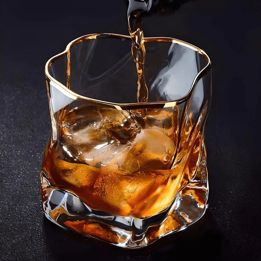 Premium Textured Whiskey Glasses - 2-Piece Set