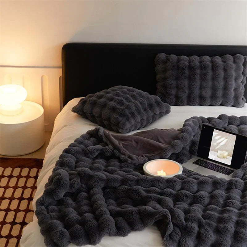 Luxurious Rabbit Faux Fur Pillow Cover