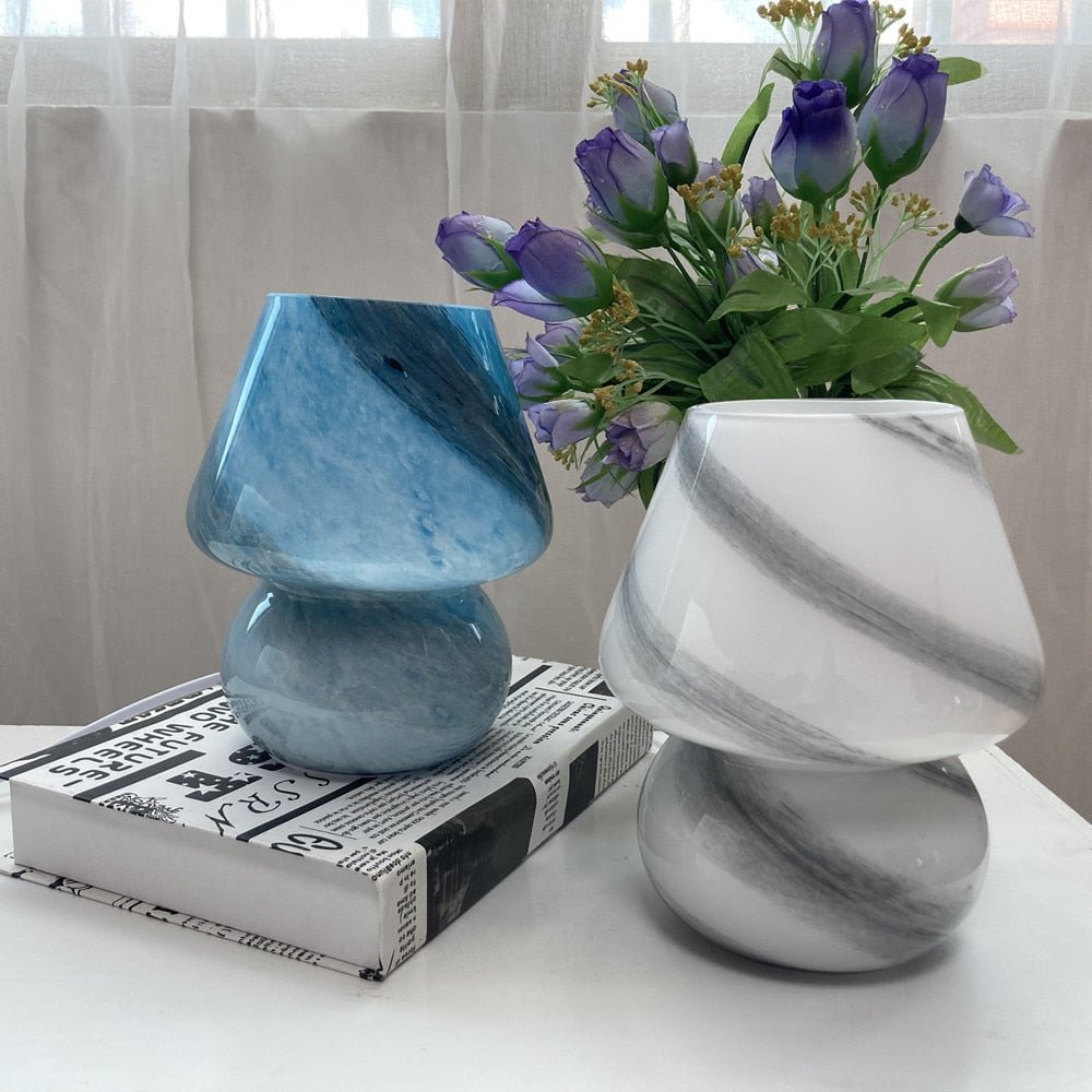 Glass Mushroom Lamp - Elegant Glass Accent Light for Cozy Ambience