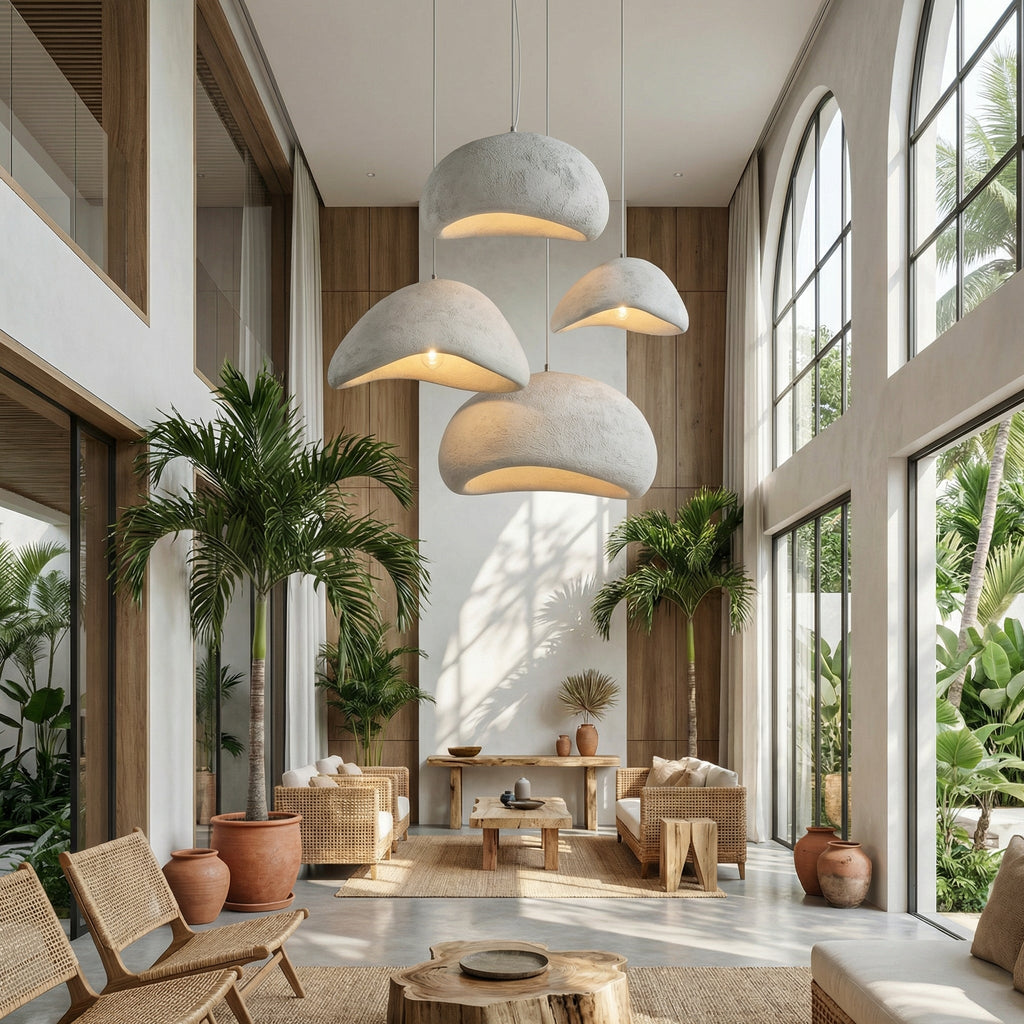 Wabi-Sabi Pendant Light - Rustic, Handcrafted Minimalist Glow