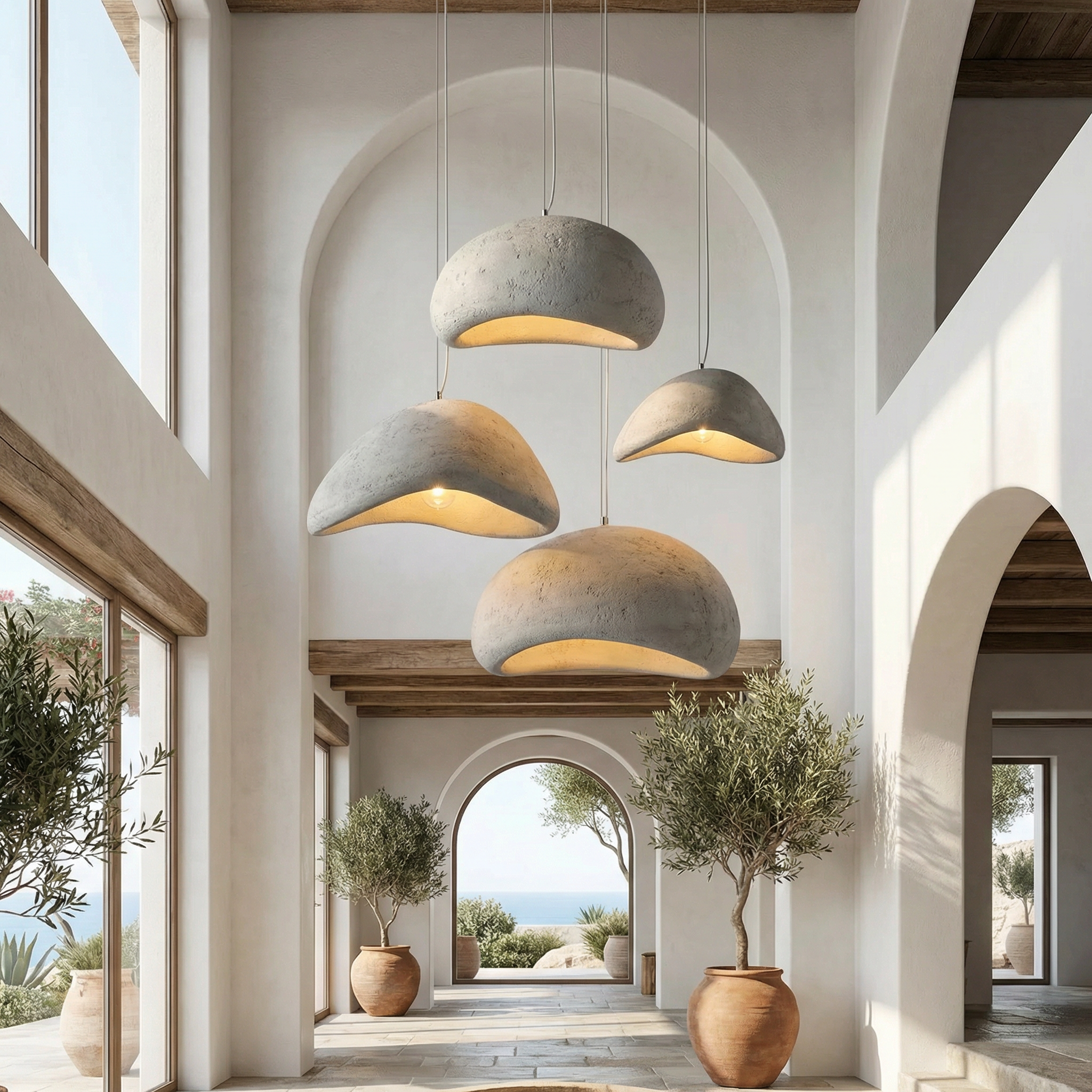 Wabi-Sabi Pendant Light - Rustic, Handcrafted Minimalist Glow