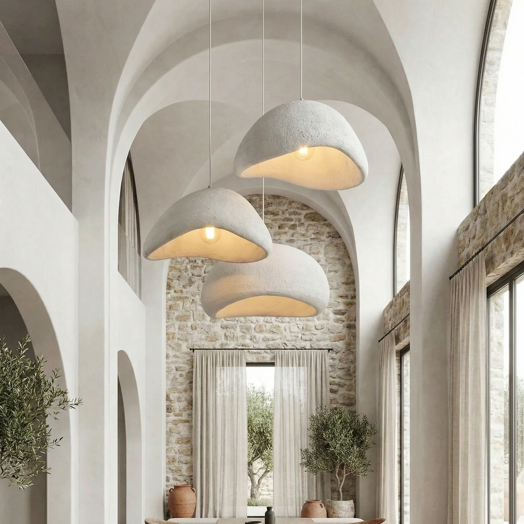 Wabi-Sabi Pendant Light - Rustic, Handcrafted Minimalist Glow
