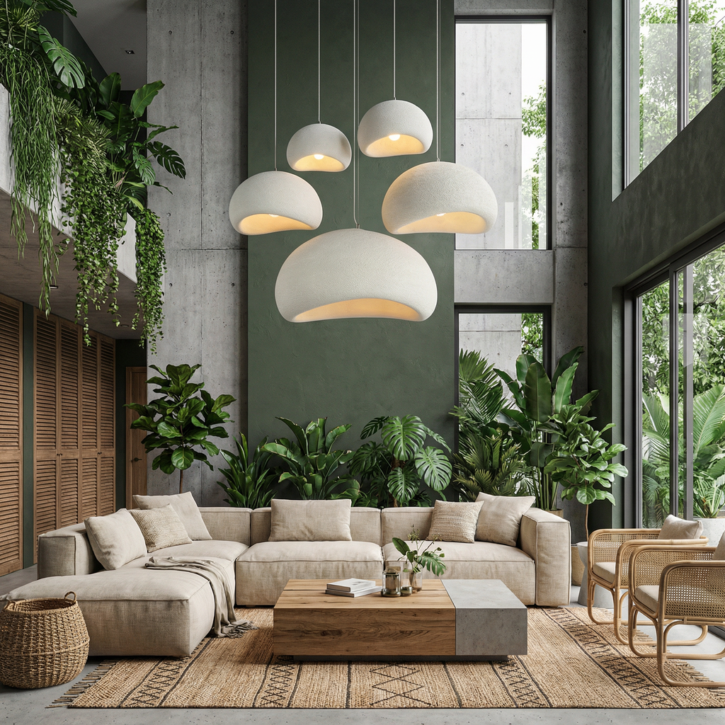 Wabi-Sabi Pendant Light - Rustic, Handcrafted Minimalist Glow