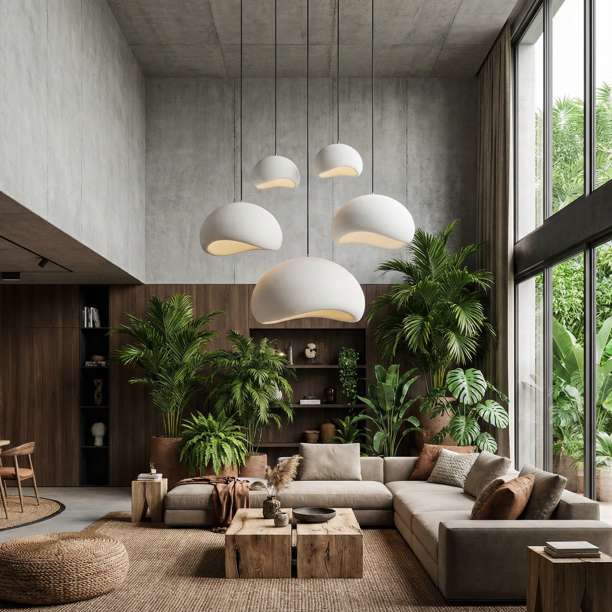 Wabi-Sabi Pendant Light - Rustic, Handcrafted Minimalist Glow