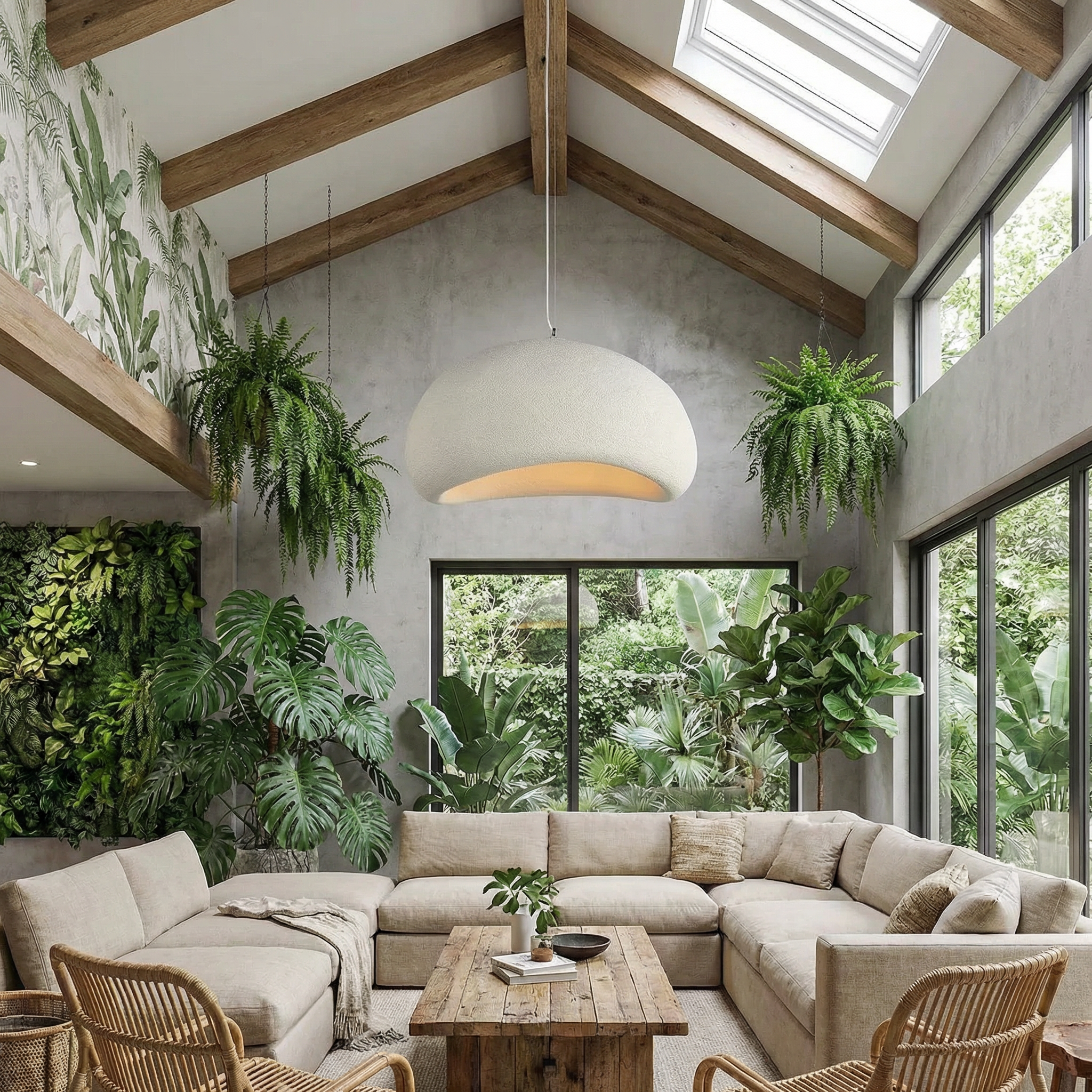 Wabi-Sabi Pendant Light - Rustic, Handcrafted Minimalist Glow