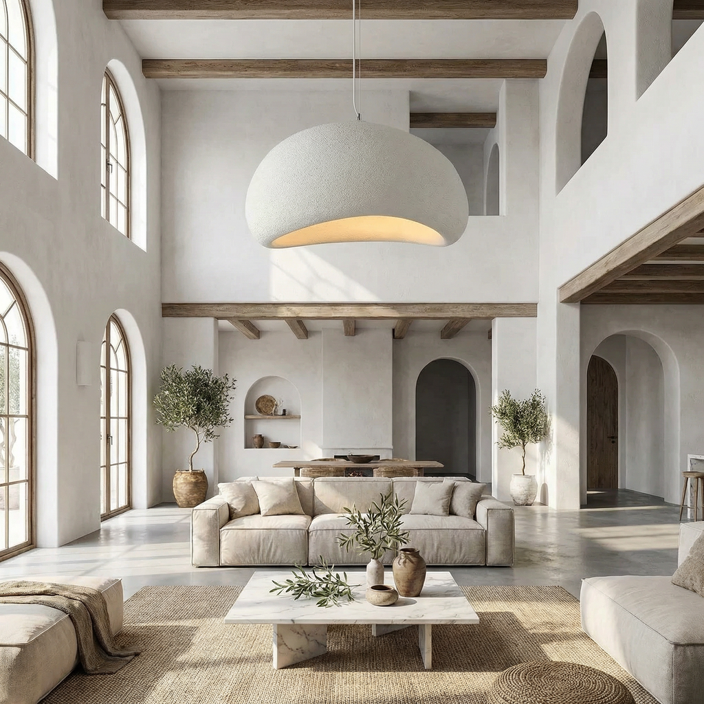 Wabi-Sabi Pendant Light - Rustic, Handcrafted Minimalist Glow