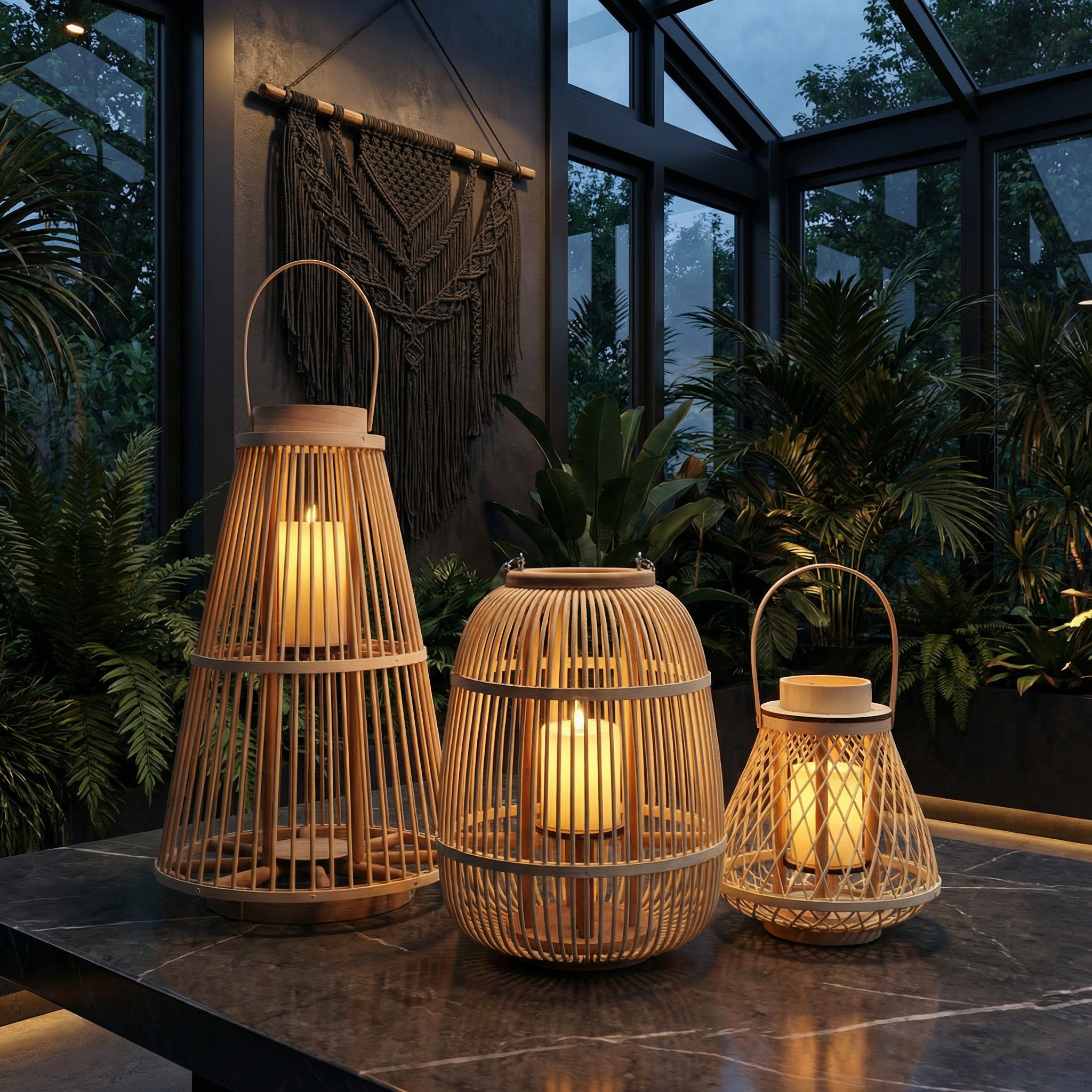 Handwoven Rattan Lanterns for a Warm, Natural Glow