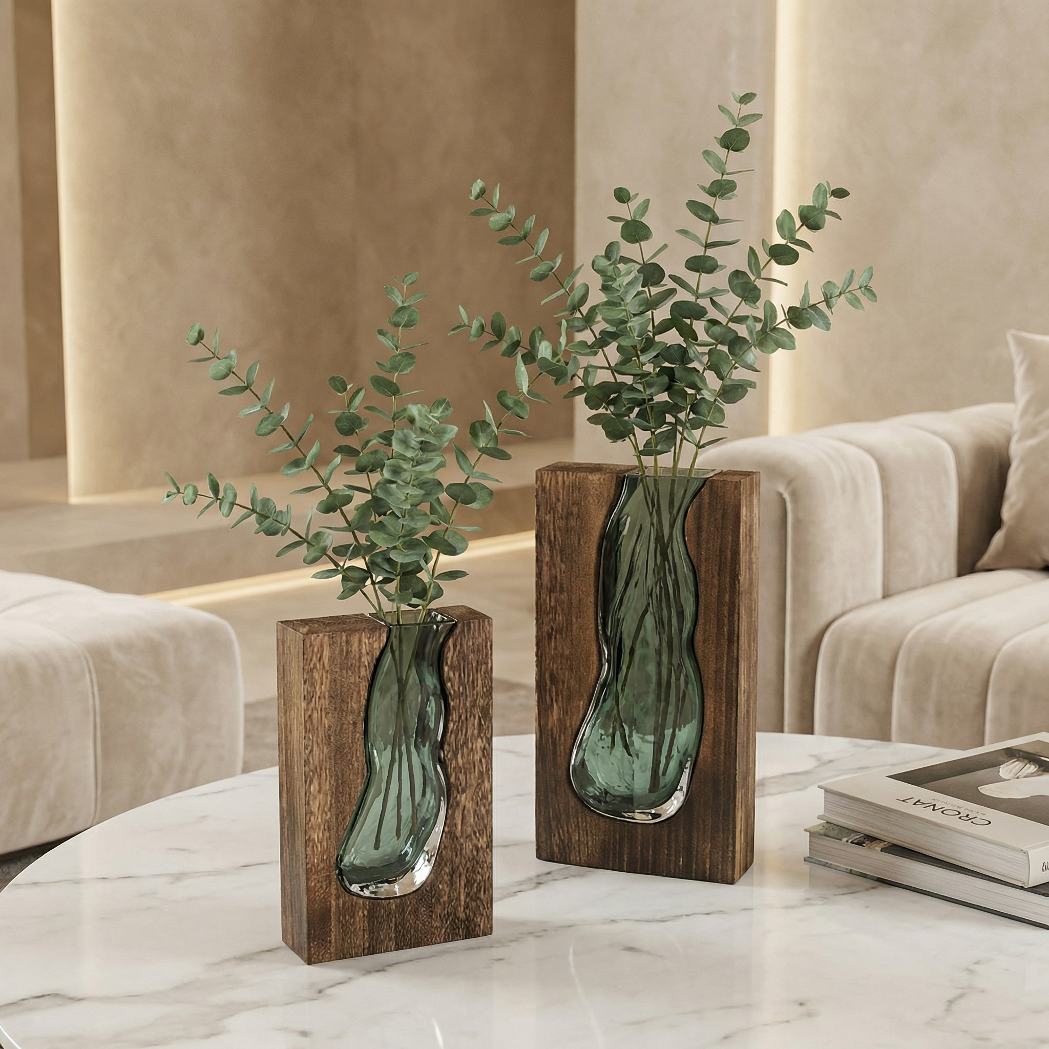 Nordic Live Edge Vase - Handcrafted Natural Wood Centerpiece