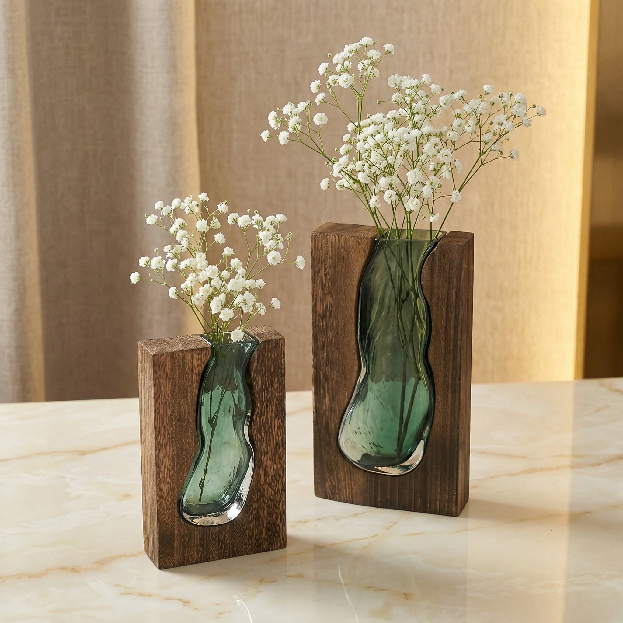 Nordic Live Edge Vase - Handcrafted Natural Wood Centerpiece