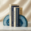 Blue Agate Bookends - 2-Piece Set for Elegant Desk Decor