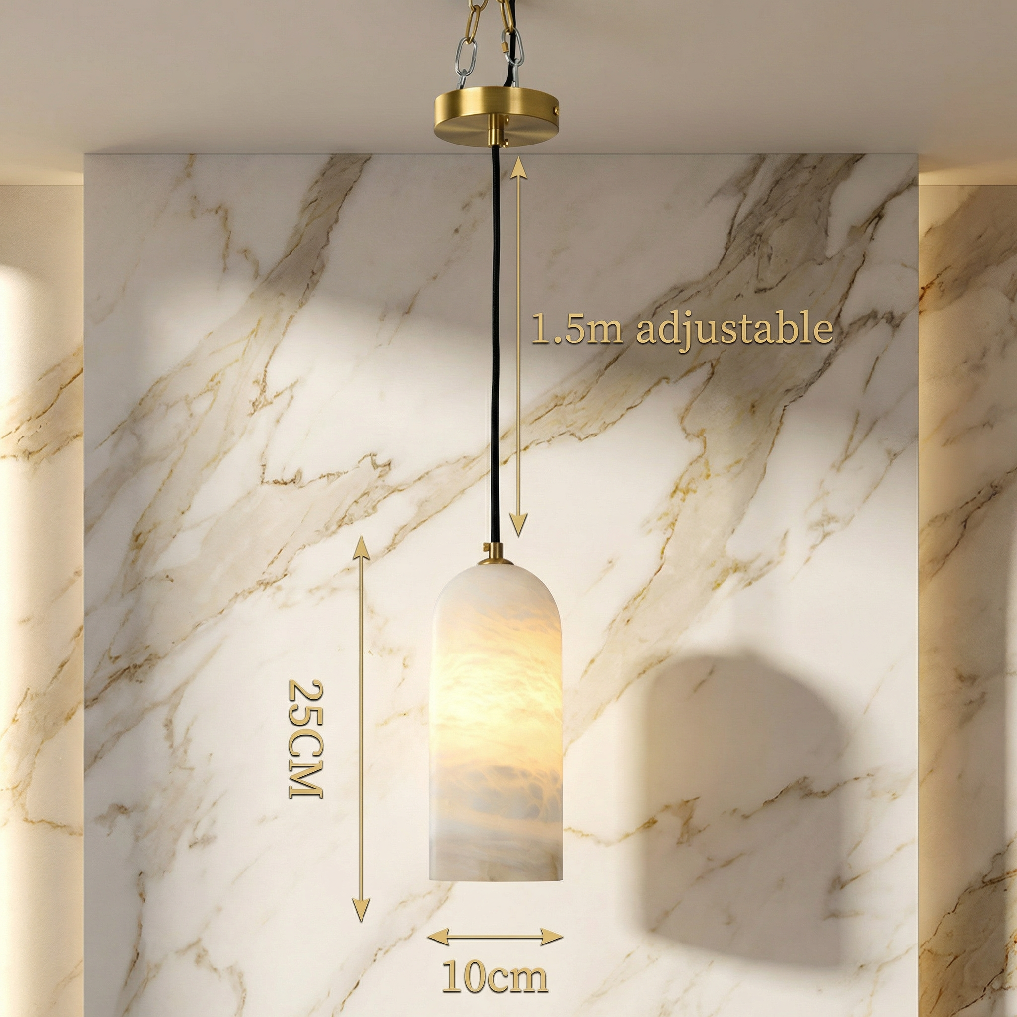 Elegant Marble Pendant Necklace