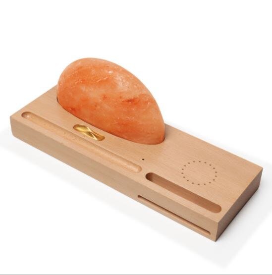 Himalayan Salt Lamp Wireless Charging Station — Ambient Glow with Qi Wireless Charging