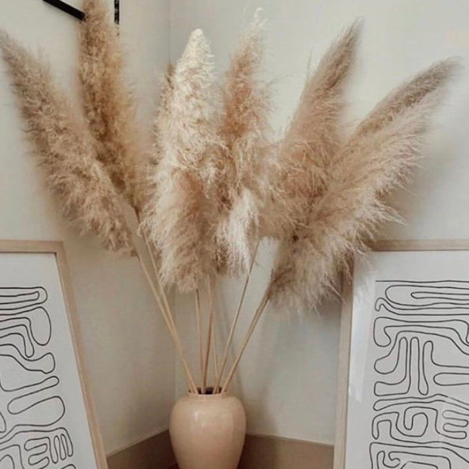 10-Piece Natural Dried Grass Plume Set
