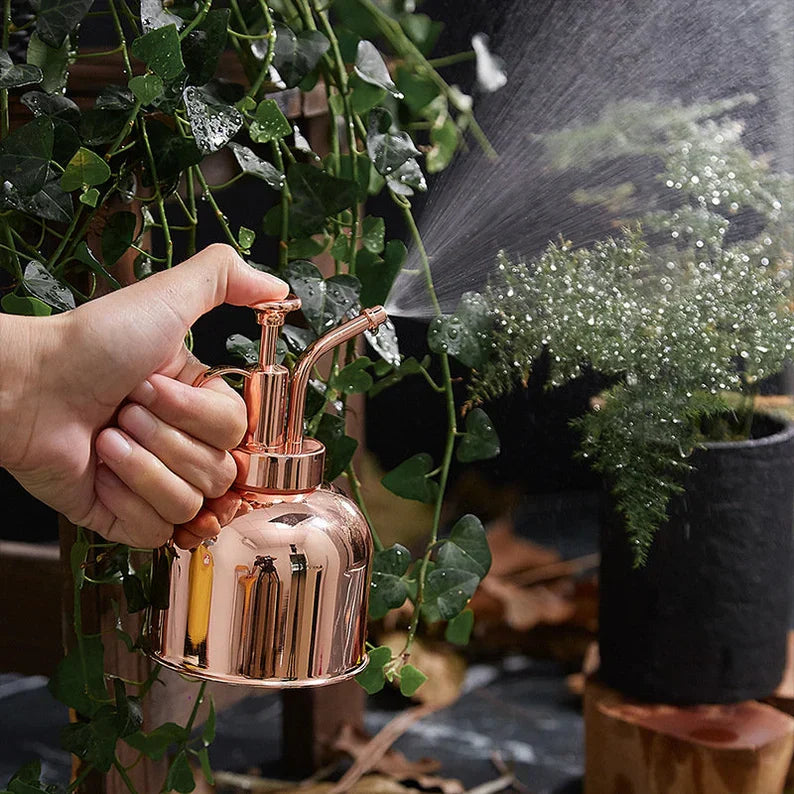 Gold-Finished Plant Spray Bottle – Elegant Mist for Healthy Plants