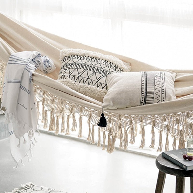 Handcrafted Macrame Hammock for Indoor and Outdoor Relaxation