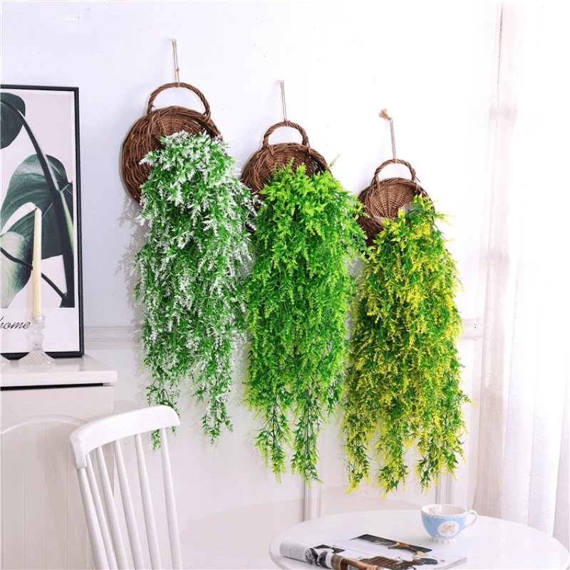 Handwoven Rattan Hanging Wall Planter