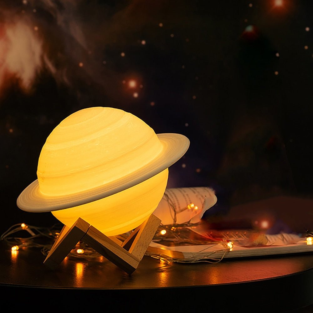 Saturn Lamp - Celestial Table Light with a Cozy Glow