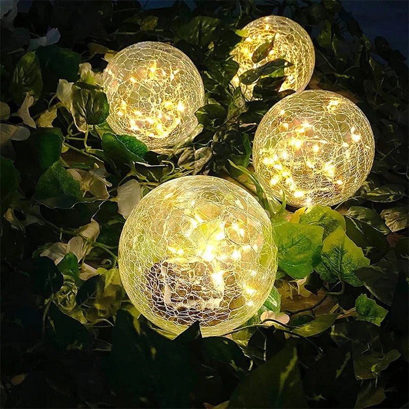Solar Glass Globe with Crackle Finish