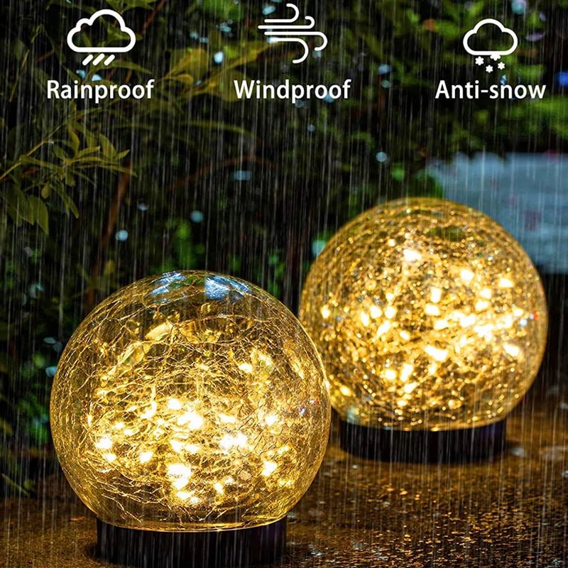 Solar Glass Globe with Crackle Finish