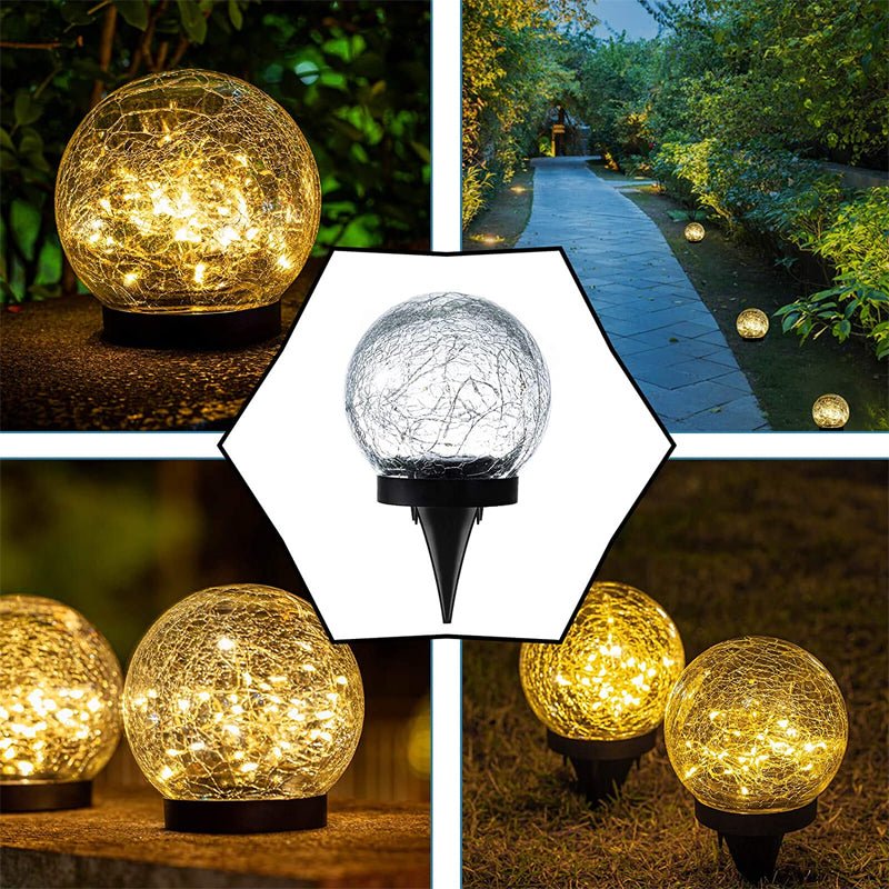 Solar Glass Globe with Crackle Finish