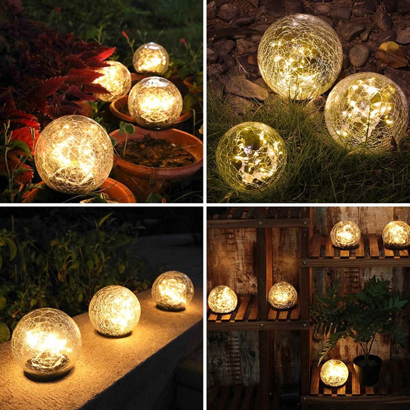 Solar Glass Globe with Crackle Finish