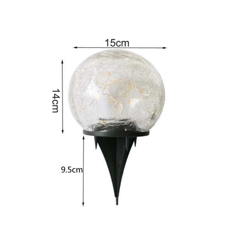 Solar Glass Globe with Crackle Finish