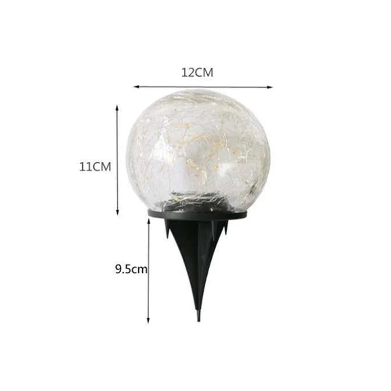 Solar Glass Globe with Crackle Finish