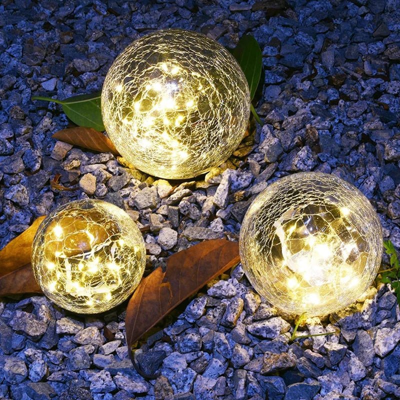 Solar Glass Globe with Crackle Finish