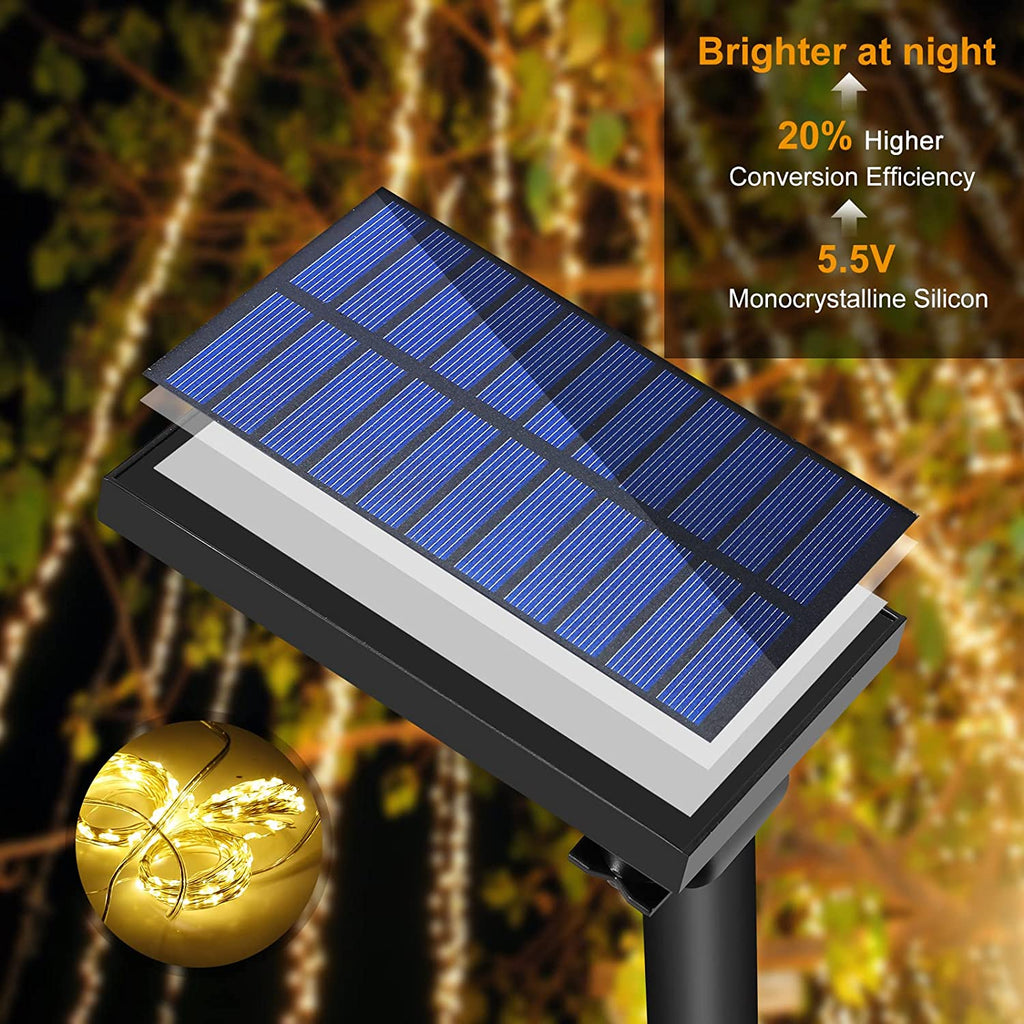 Solar-Powered Outdoor Curtain String Lights