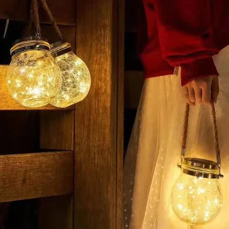 Solar Glass Globe Lantern – Elegant Solar-Powered Garden Light