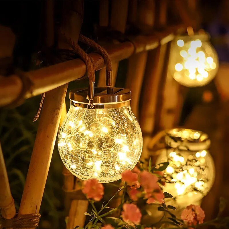 Solar Glass Globe Lantern – Elegant Solar-Powered Garden Light