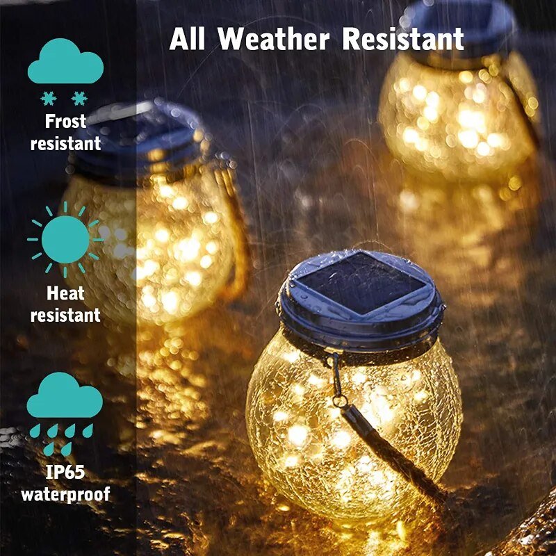 Solar Glass Globe Lantern – Elegant Solar-Powered Garden Light