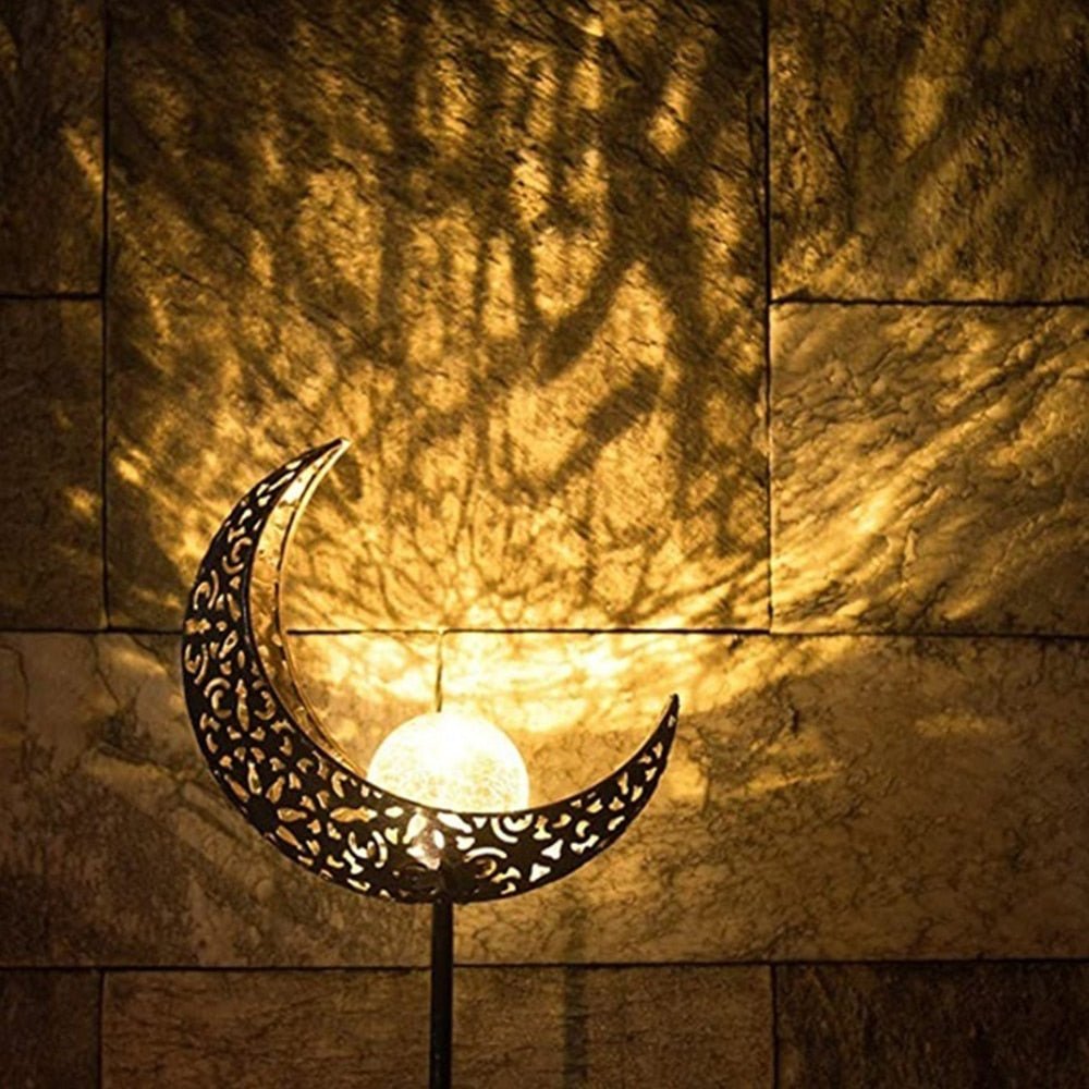 Solar-Powered Half-Moon Outdoor Light for Garden and Pathway