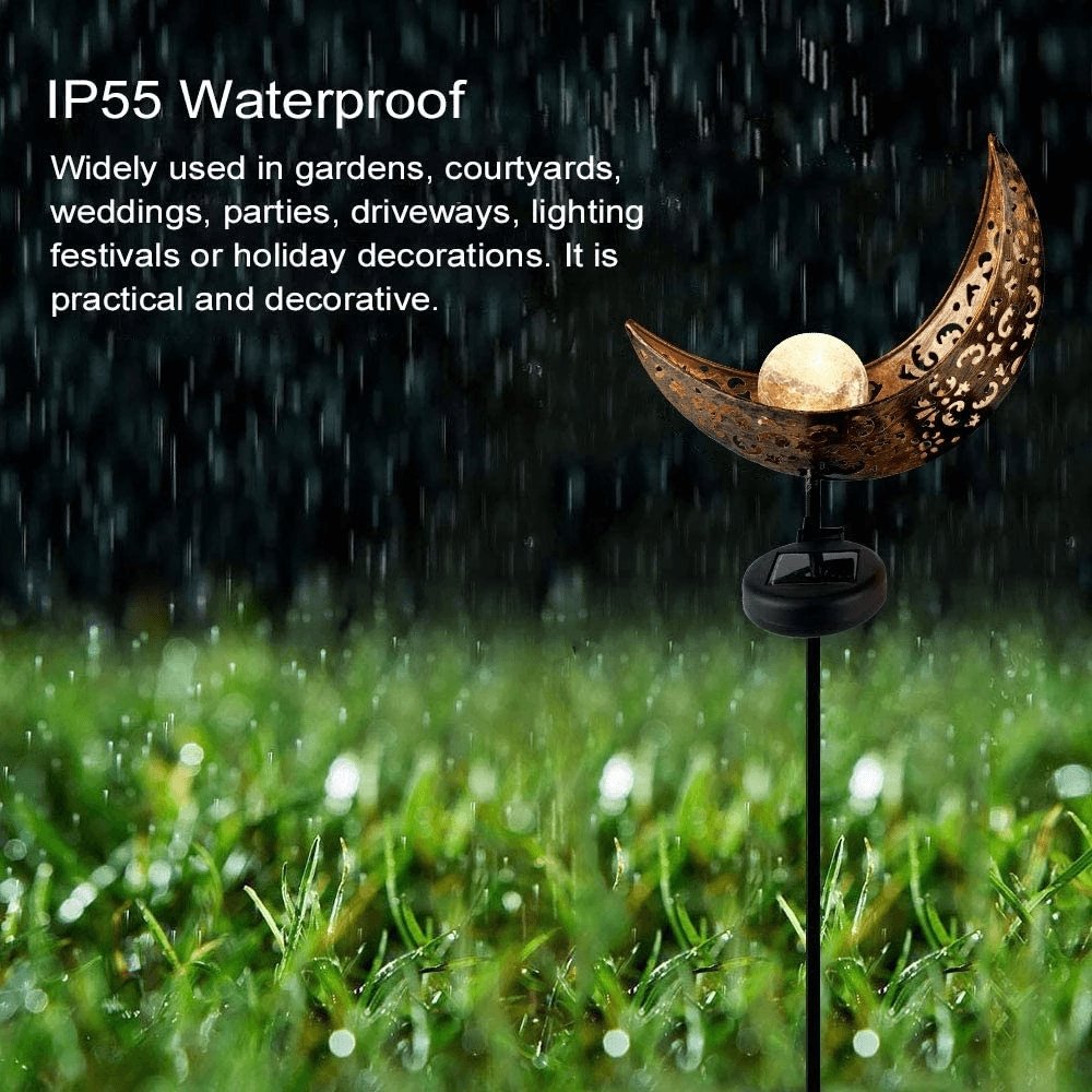 Solar-Powered Half-Moon Outdoor Light for Garden and Pathway