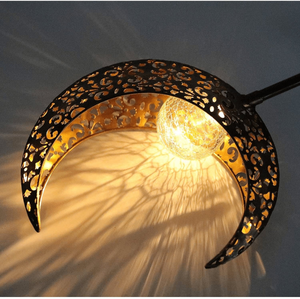 Solar-Powered Half-Moon Outdoor Light for Garden and Pathway