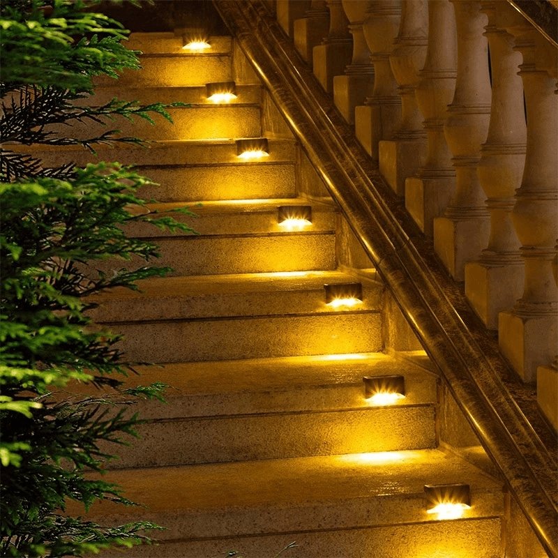 Solar-Powered Waterproof LED Stair Lights