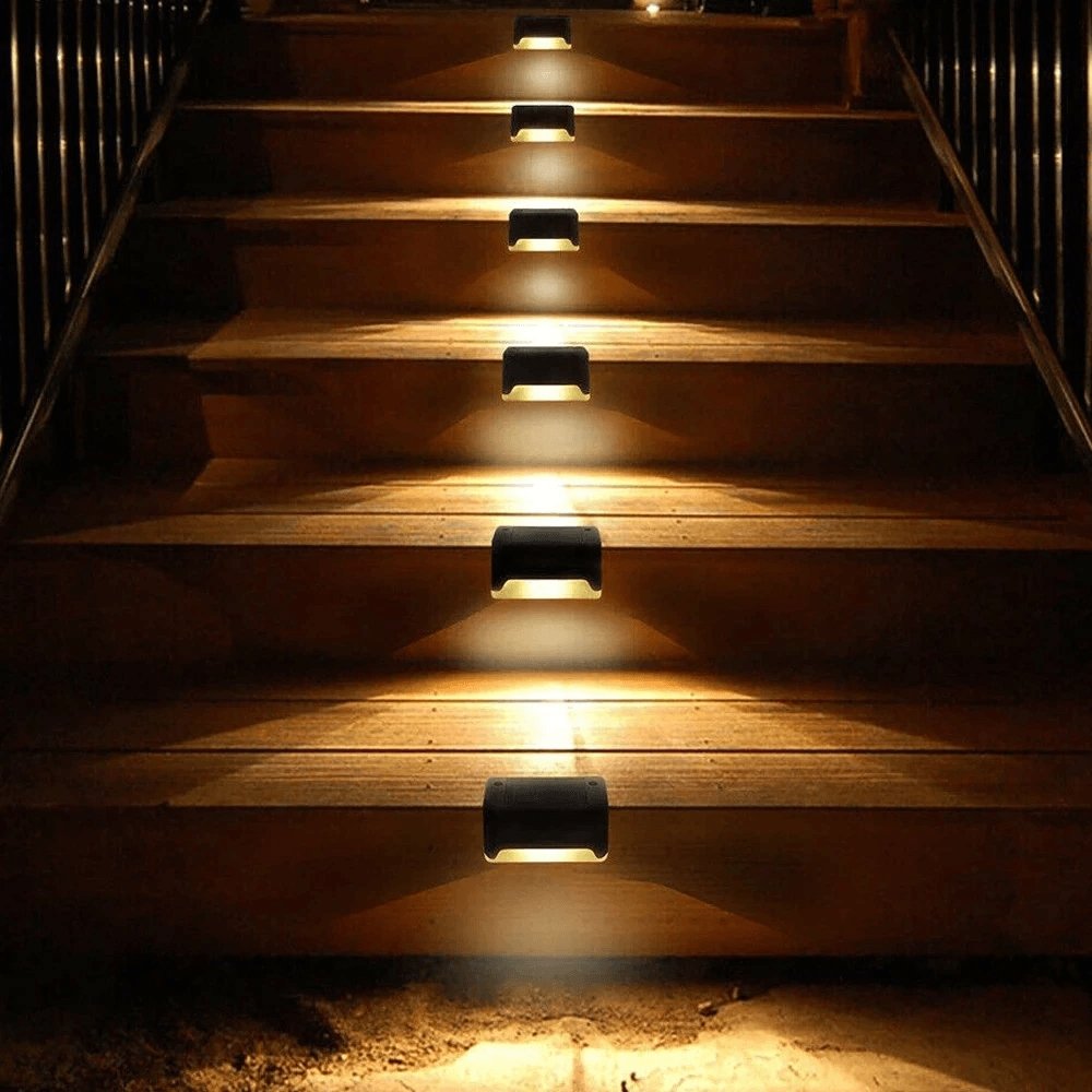 Solar-Powered Waterproof LED Stair Lights