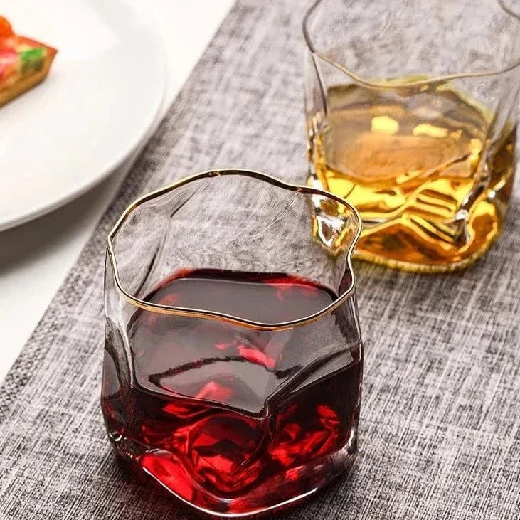 Premium Textured Whiskey Glasses - 2-Piece Set
