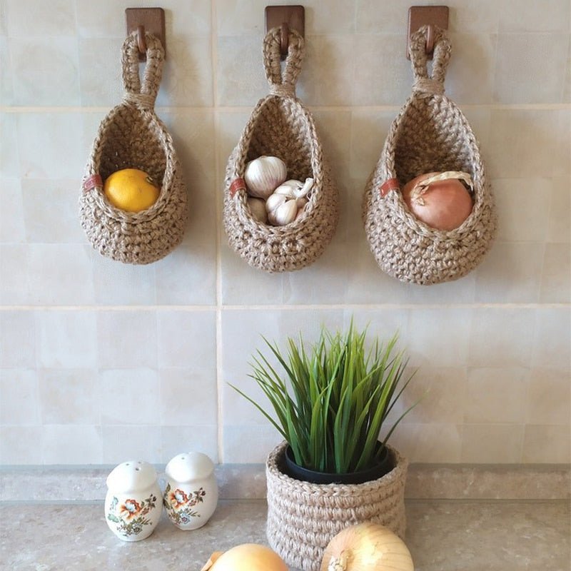 Handwoven Hanging Storage Baskets for Stylish Home Organization