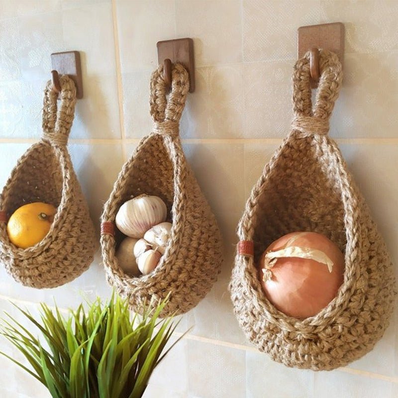Handwoven Hanging Storage Baskets for Stylish Home Organization