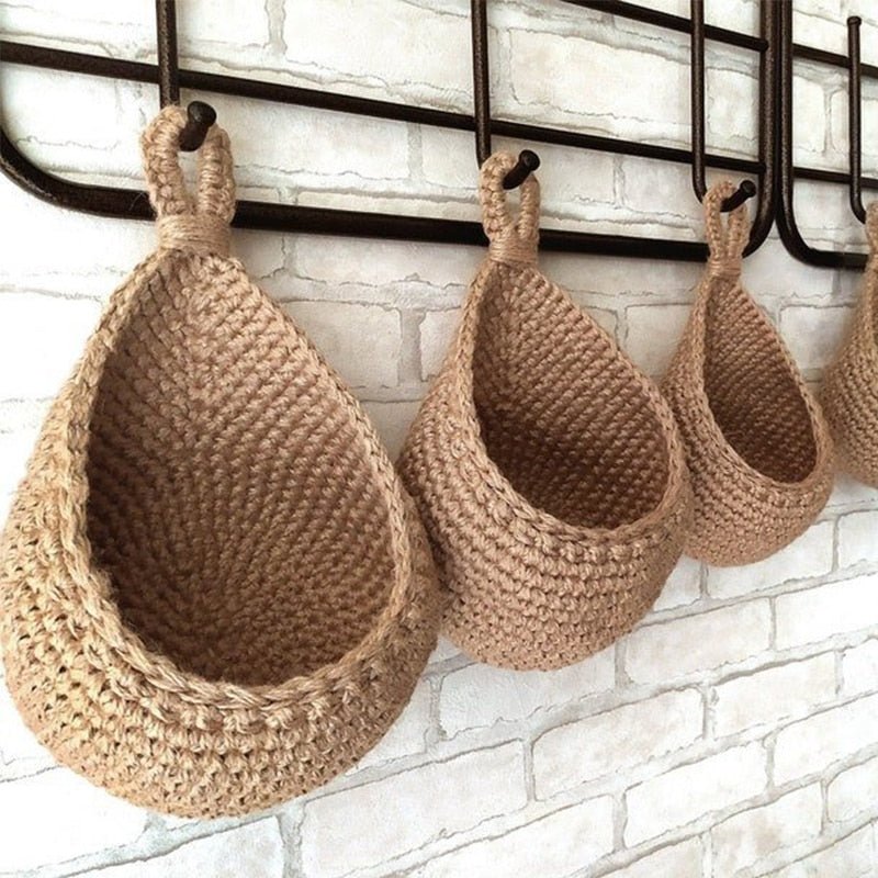 Handwoven Hanging Storage Baskets for Stylish Home Organization